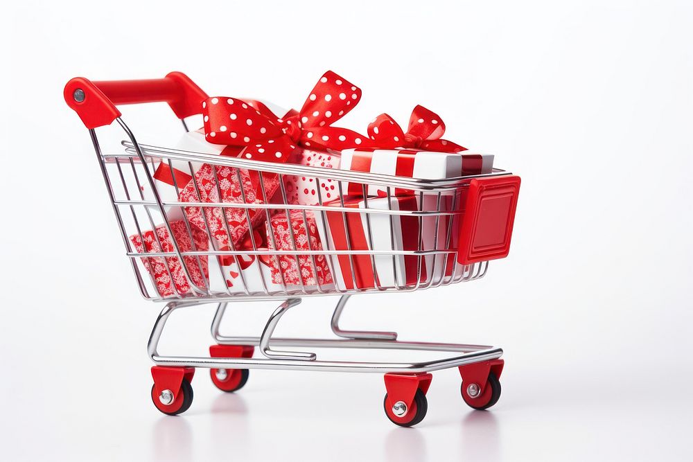 Gift supermarket shopping red. AI generated Image by rawpixel.