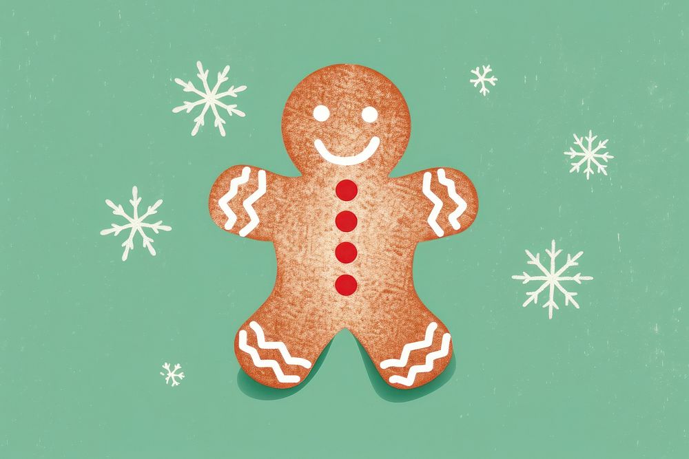 Christmas gingerbread man dessert cookie food. AI generated Image by rawpixel.