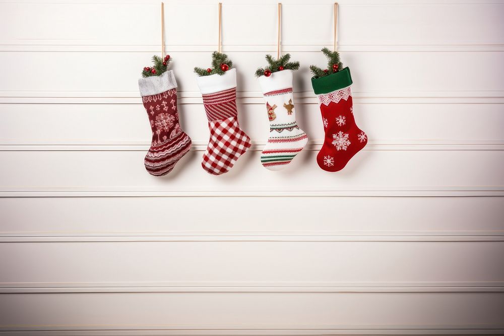 Christmas sock hanging celebration. AI generated Image by rawpixel.
