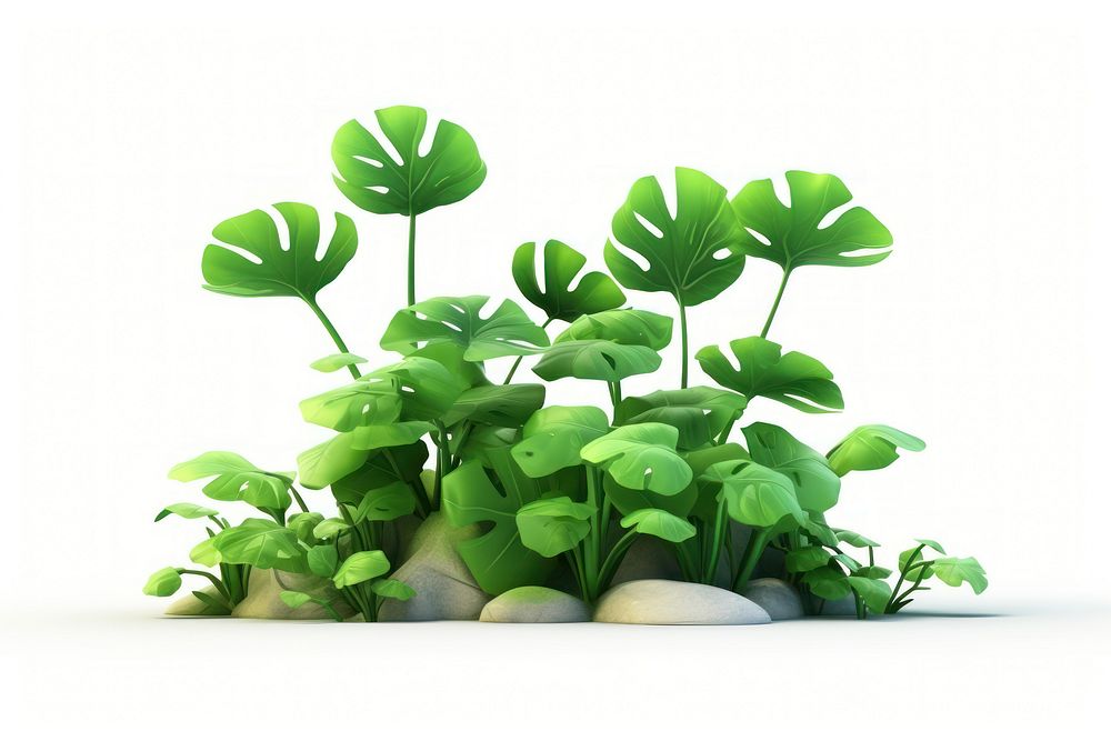 3d cartoon realistic greenery plant herbs leaf. AI generated Image by rawpixel.