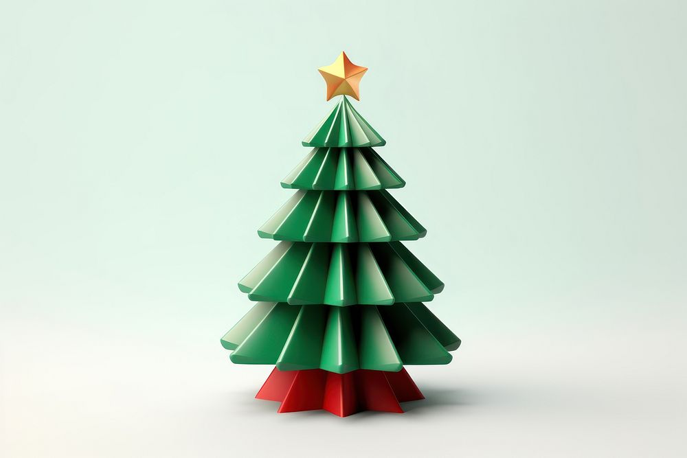 Christmas tree christmas origami green. AI generated Image by rawpixel.