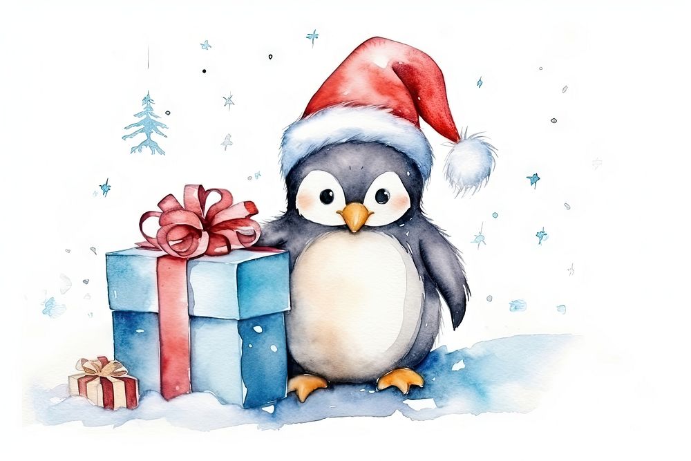 Cute penguin winter christmas nature. AI generated Image by rawpixel.