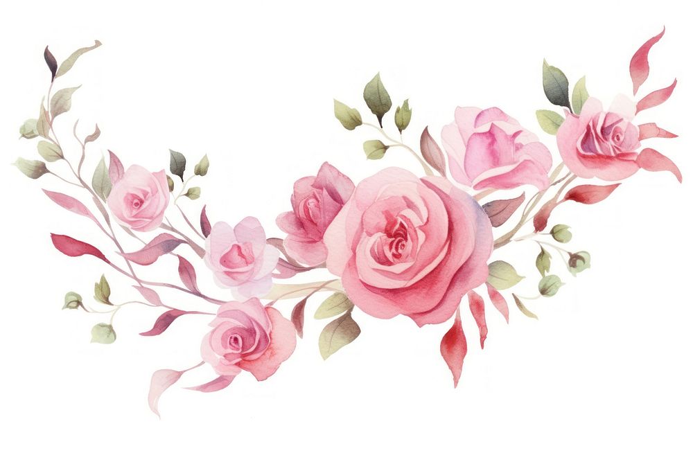 Blooming roses border pattern flower plant. AI generated Image by rawpixel.