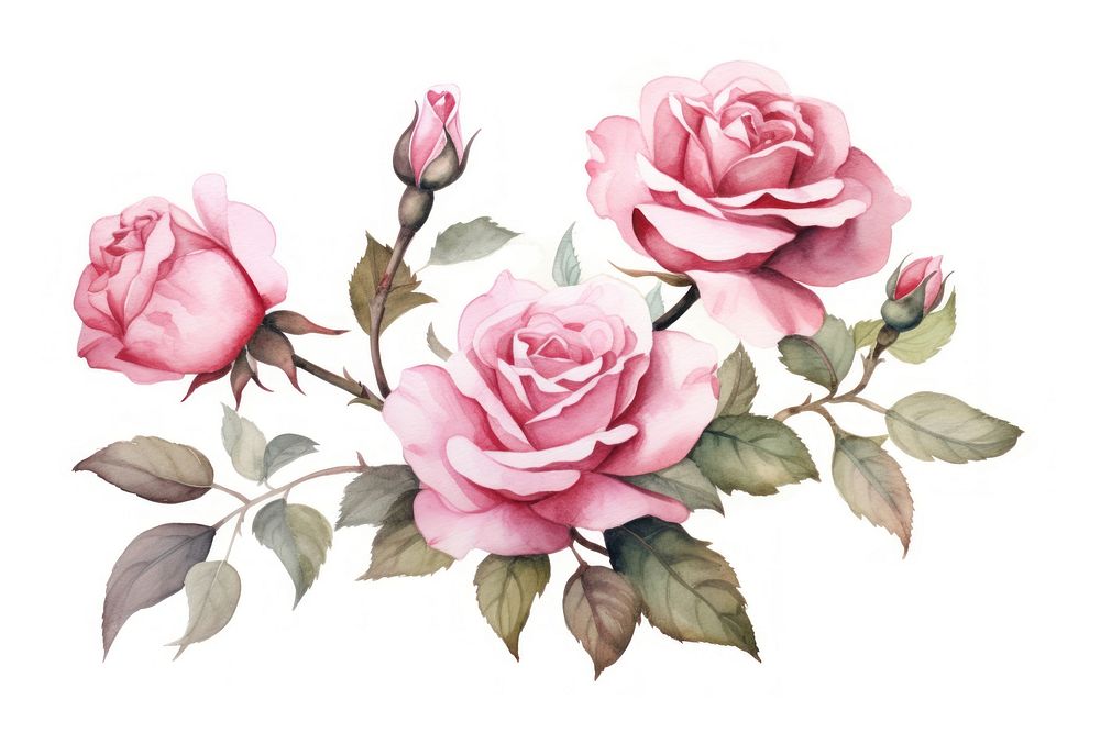 Blooming roses border pattern flower plant. AI generated Image by rawpixel.