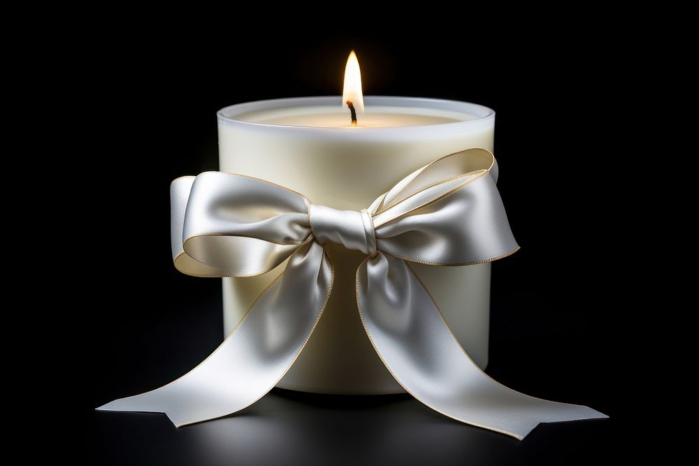 Candle ribbon white bow. AI generated Image by rawpixel.