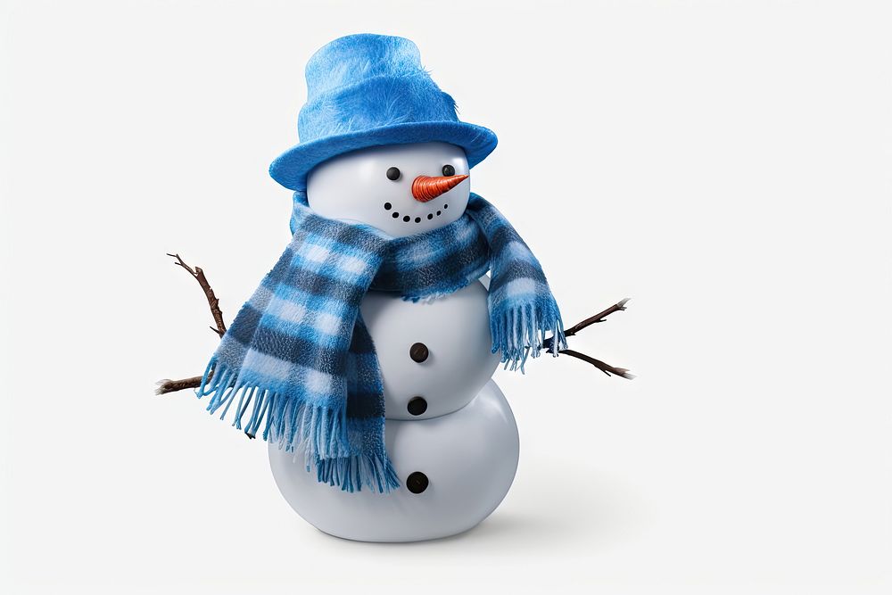 Snowman winter blue anthropomorphic. AI generated Image by rawpixel.