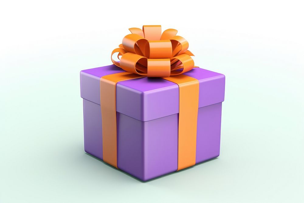 A present gift purple box white background. AI generated Image by rawpixel.