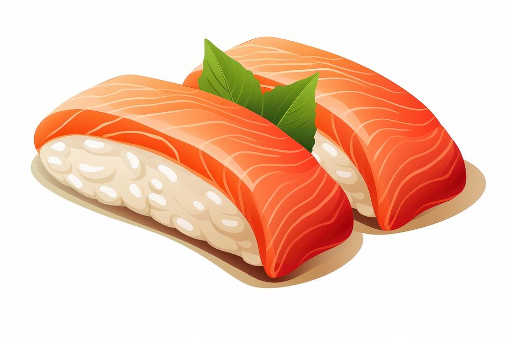 Salmon nigiri sushi seafood rice dish. AI generated Image by rawpixel.