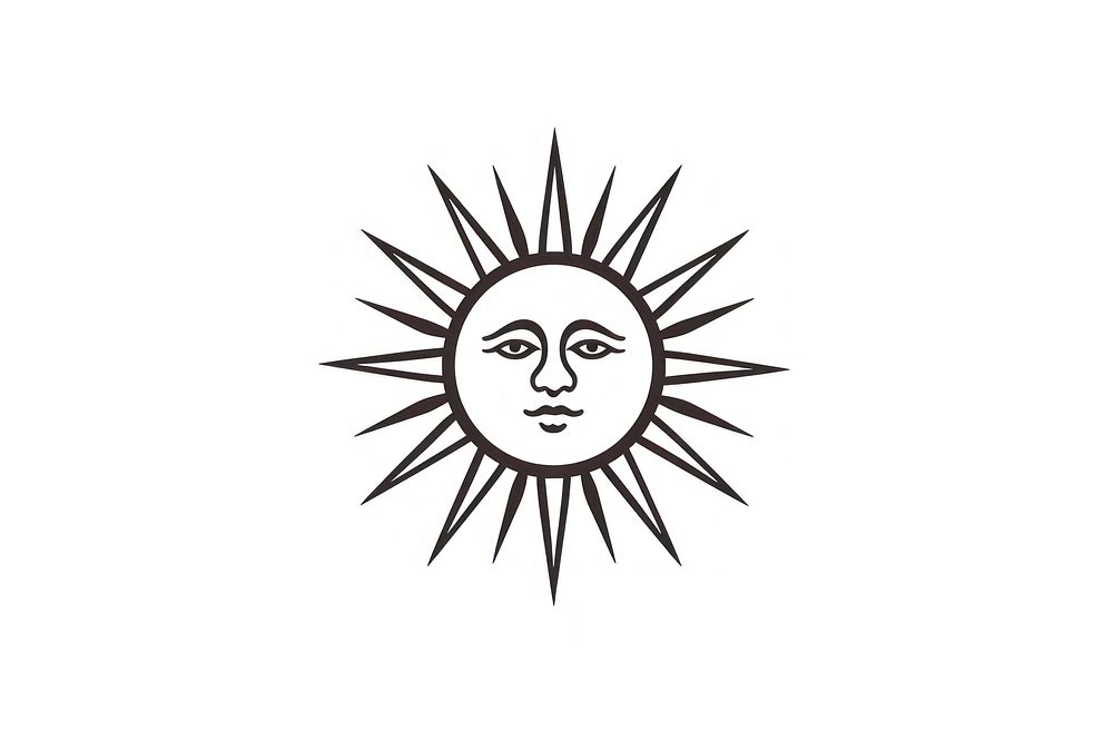 Celestial sun drawing sketch white. AI generated Image by rawpixel.