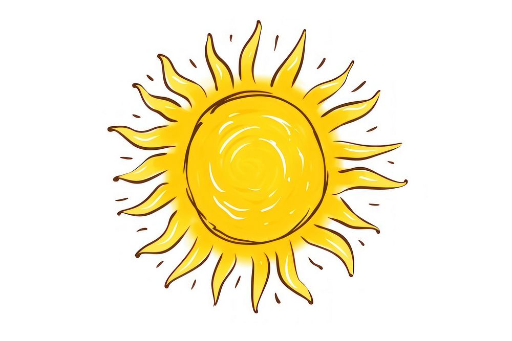 Sun sky white background sunflower. AI generated Image by rawpixel.