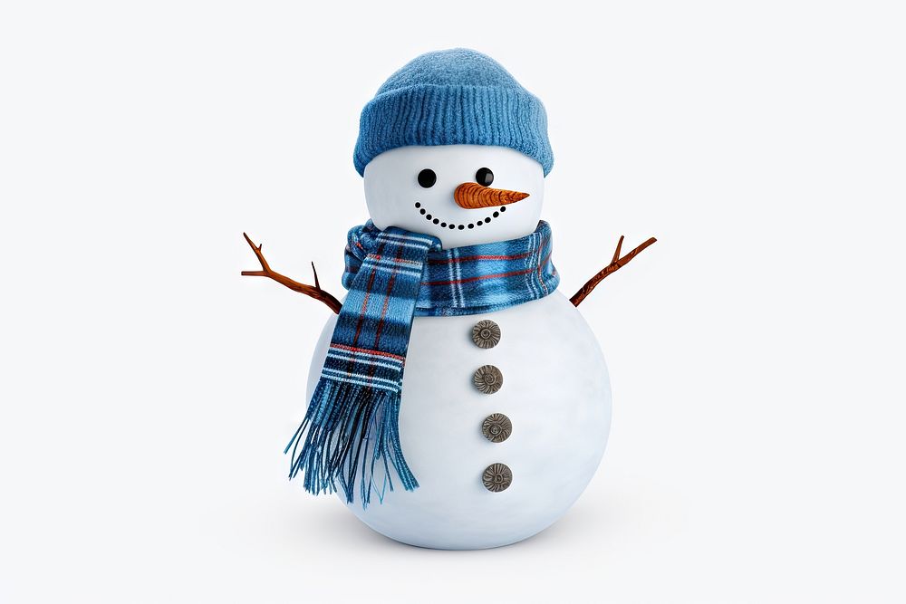 Snowman winter blue anthropomorphic. AI generated Image by rawpixel.