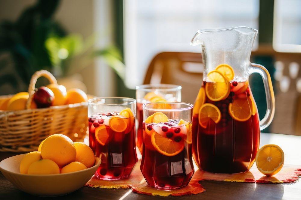 Sangria drink fruit juice. AI generated Image by rawpixel.