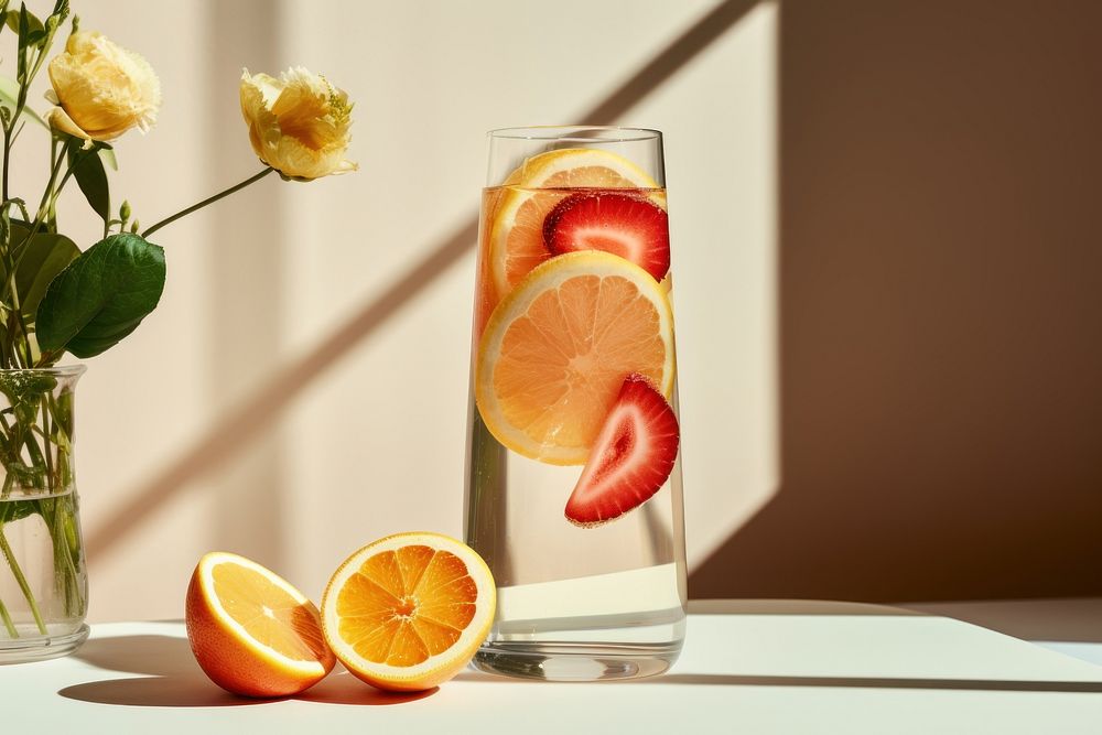 Infused water grapefruit cocktail drink. AI generated Image by rawpixel.