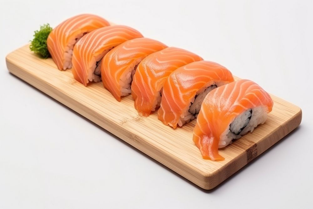 Sushi salmon seafood plate. AI generated Image by rawpixel.