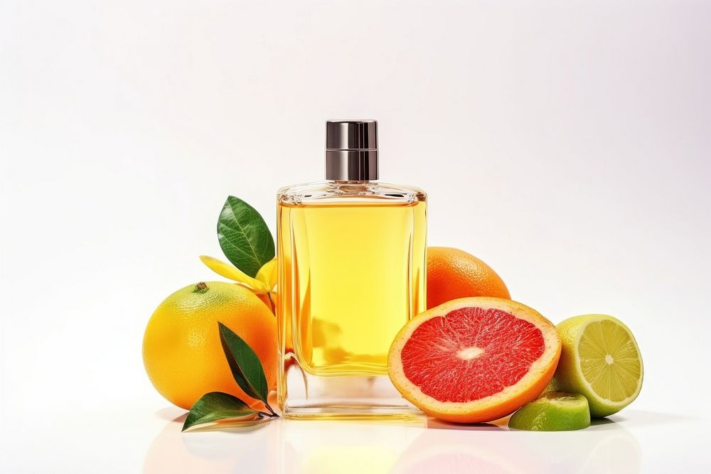 Perfume bottle fruit grapefruit. AI generated Image by rawpixel.