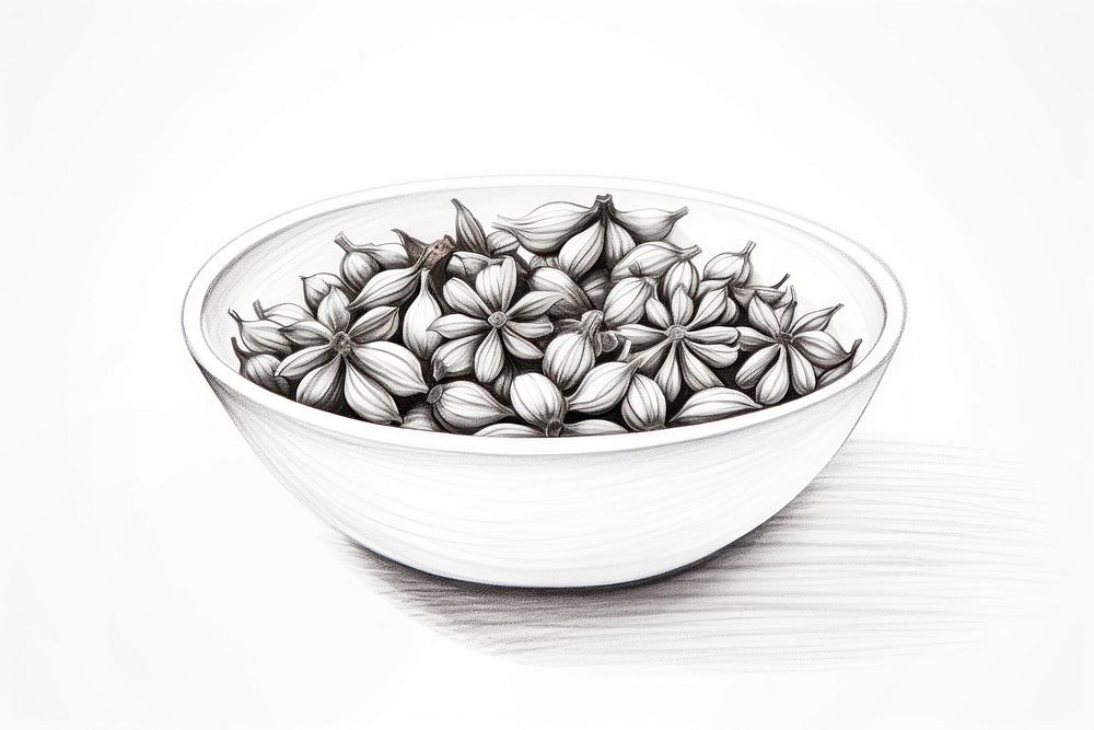 Spice drawing bowl sketch. AI generated Image by rawpixel.