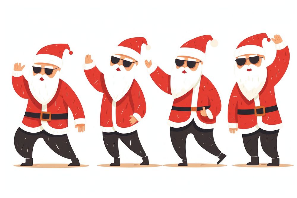 Santa Clauses art white background togetherness. AI generated Image by rawpixel.