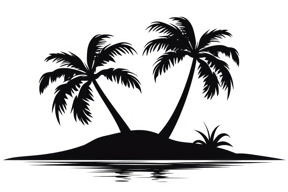A tropical palm tree silhouette outdoors tropics. AI generated Image by rawpixel.
