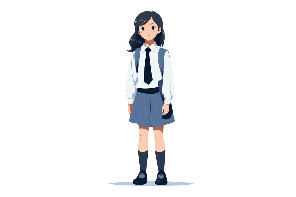 Student skirt white background school uniform. AI generated Image by rawpixel.