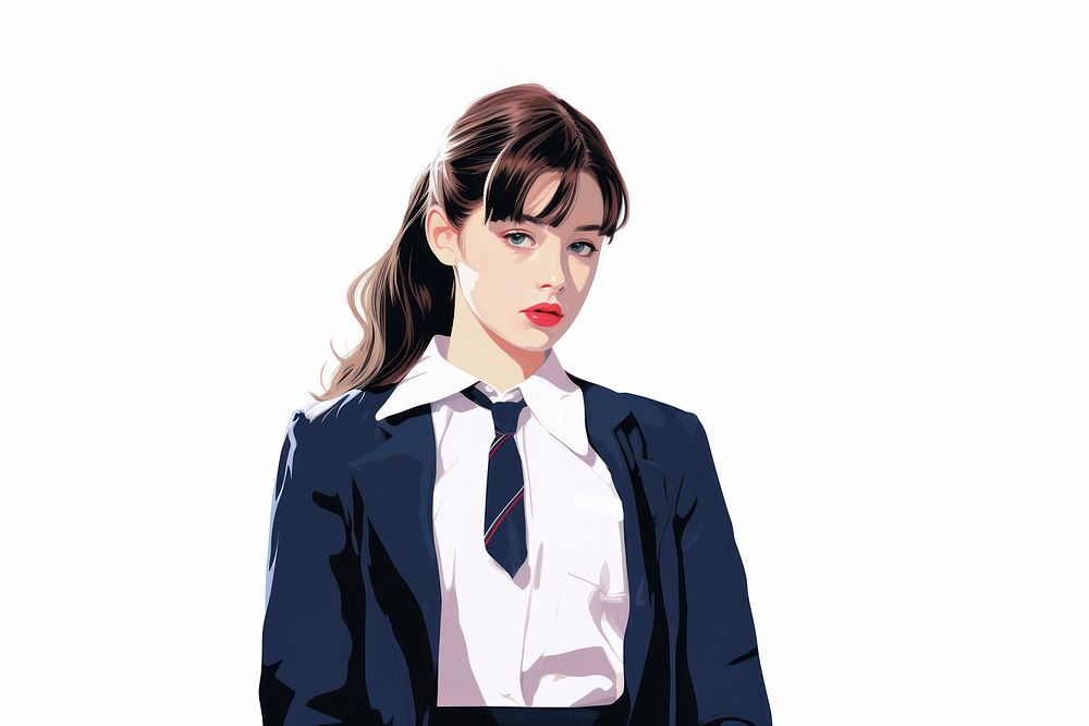 Student necktie adult anime. AI generated Image by rawpixel.