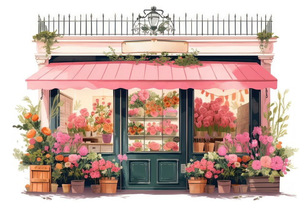Flower shop outdoors plant architecture. AI generated Image by rawpixel.