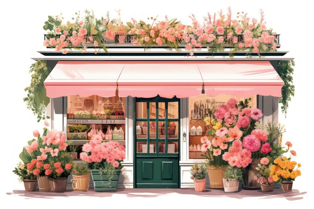 Flower shop plant rose architecture. AI generated Image by rawpixel.