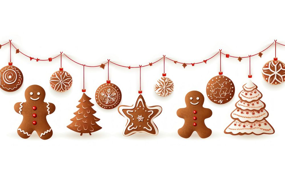 Christmas border gingerbread cookie christmas. AI generated Image by rawpixel.