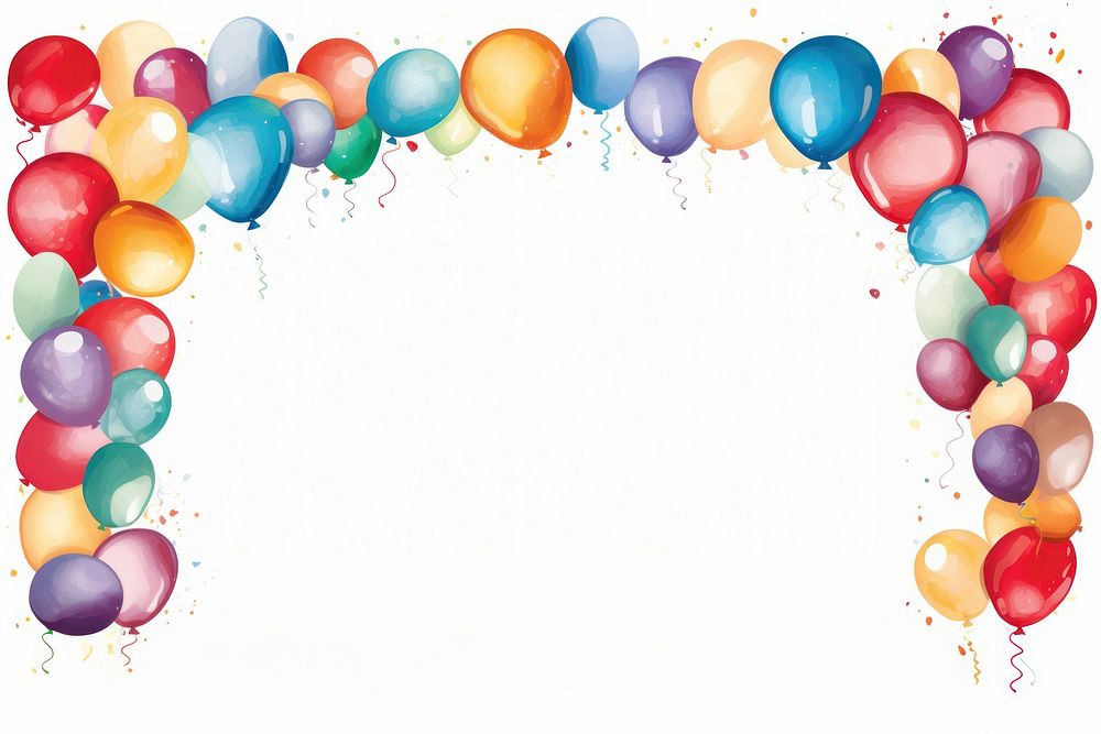 Birthday balloons border celebration anniversary backgrounds. AI generated Image by rawpixel.