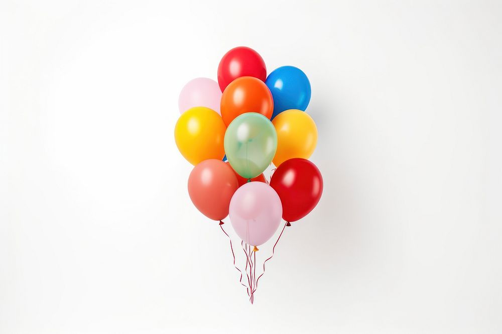 Birthday balloons white background anniversary celebration. AI generated Image by rawpixel.