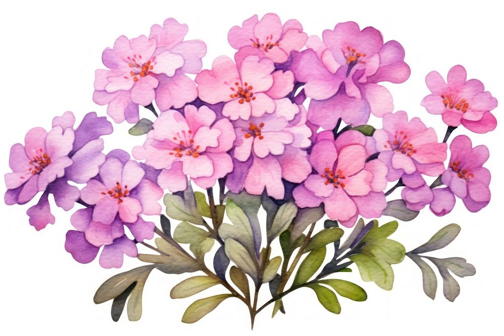 Candytuft watercolor blossom flower petal. AI generated Image by rawpixel.