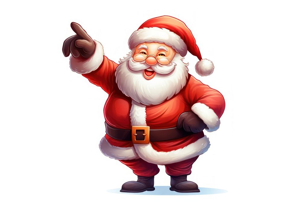 Pointing cartoon santa claus celebration. AI generated Image by rawpixel.