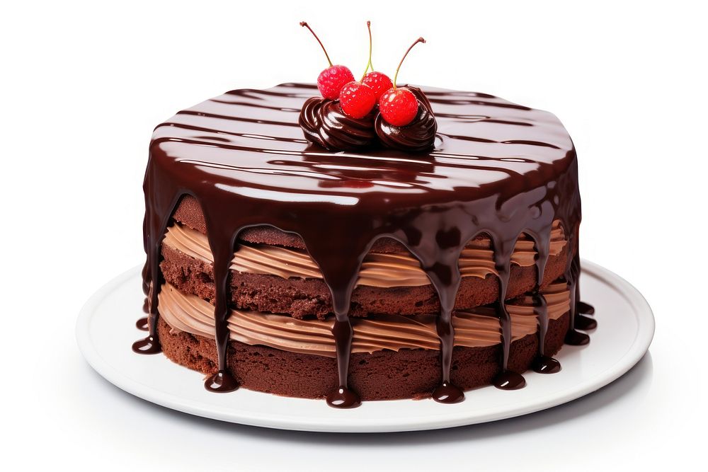Cake chocolate dessert cream. AI generated Image by rawpixel.