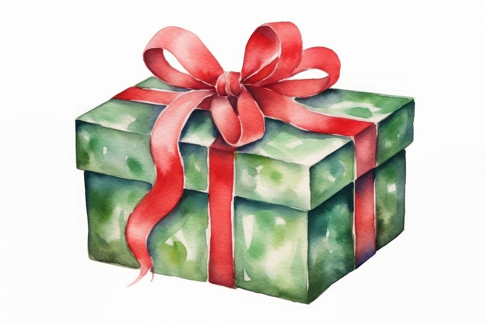 Gift green box white background. AI generated Image by rawpixel.