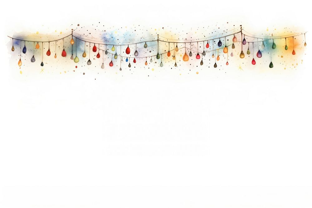 Christmas lights border backgrounds confetti white background. AI generated Image by rawpixel.