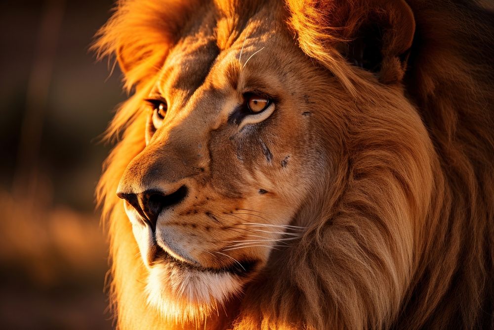 African lion wildlife mammal animal. AI generated Image by rawpixel.