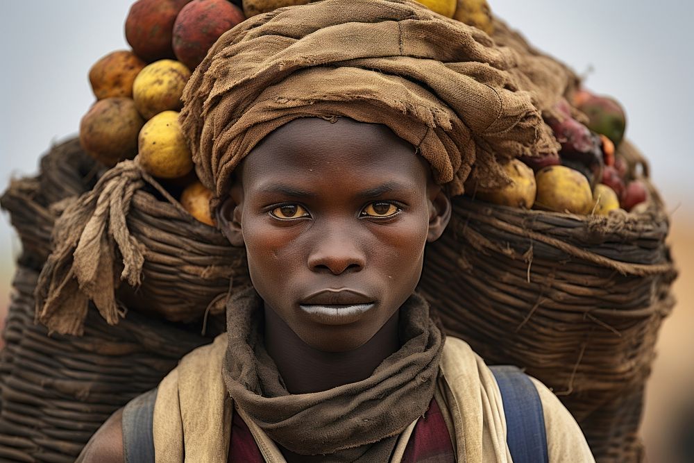 African peddler portrait tribe photo. AI generated Image by rawpixel.