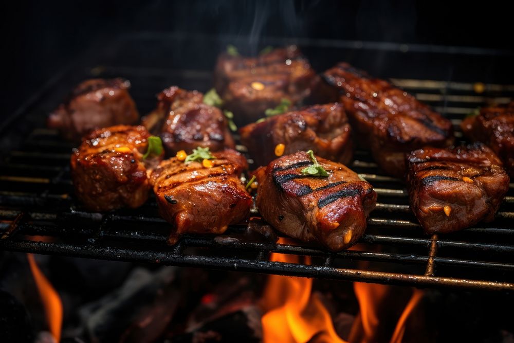 Shisa nyama grilling cooking meat. AI generated Image by rawpixel.