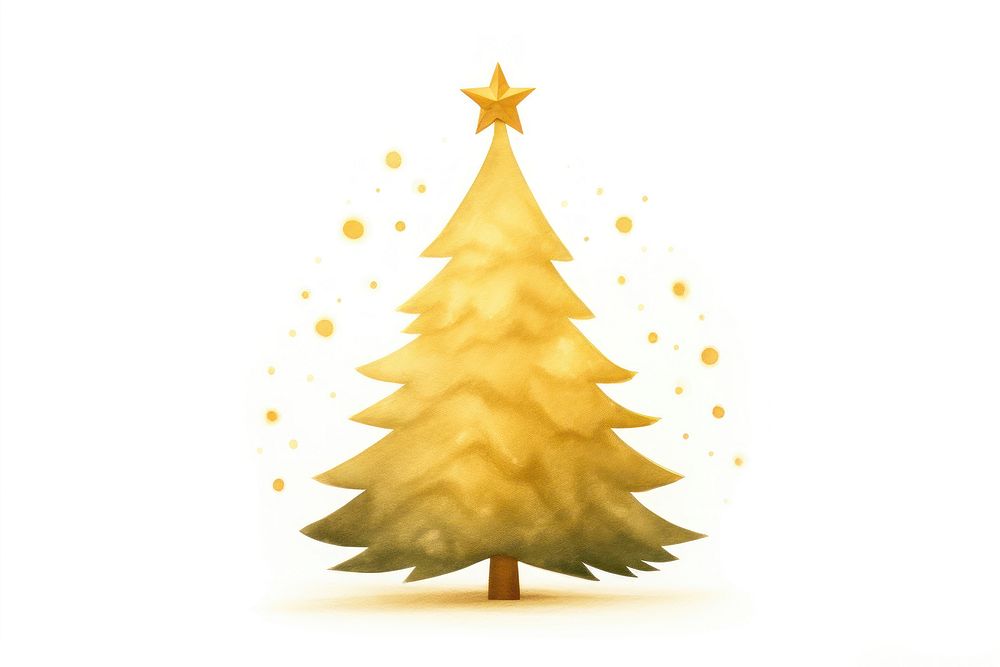 Christmas tree christmas gold white background. AI generated Image by rawpixel.
