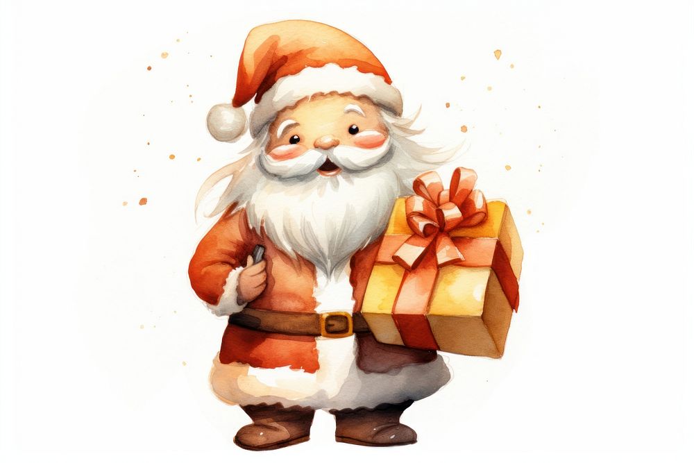 Golden Santa Claus winter white background santa claus. AI generated Image by rawpixel.
