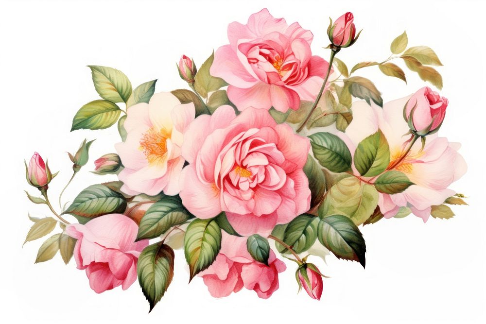 Garden roses pattern flower plant. AI generated Image by rawpixel.