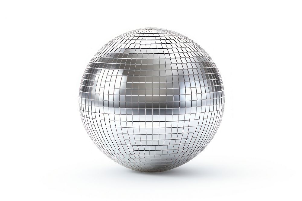 Disco ball sphere white background astronomy. AI generated Image by rawpixel.