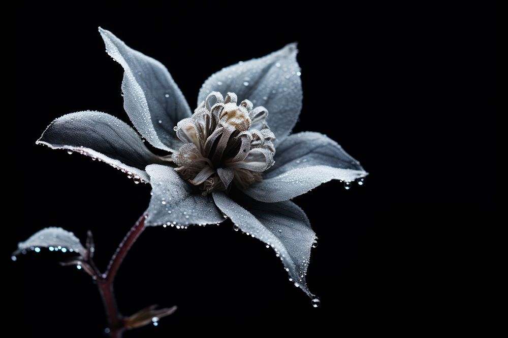 Frosty flower outdoors blossom nature. AI generated Image by rawpixel.