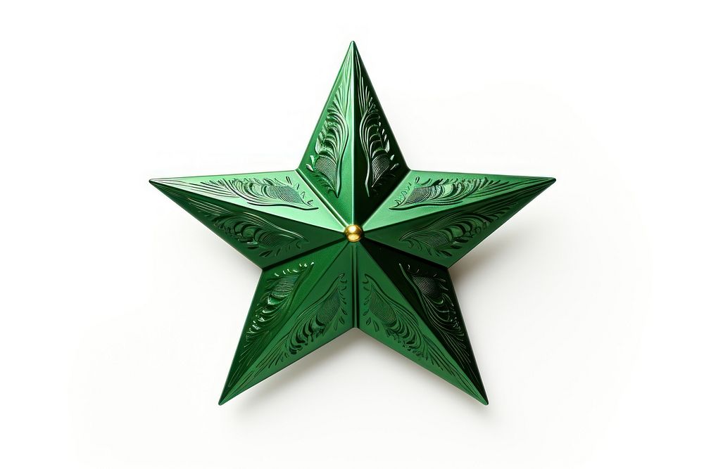 Christmas green star white background. AI generated Image by rawpixel.