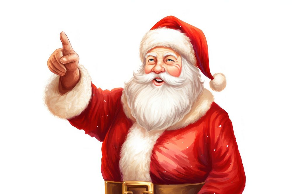 Pointing cartoon adult santa claus. AI generated Image by rawpixel.