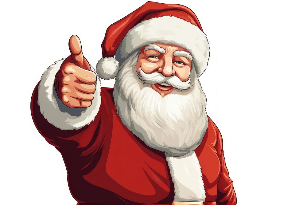 Pointing pointing cartoon santa claus. AI generated Image by rawpixel.