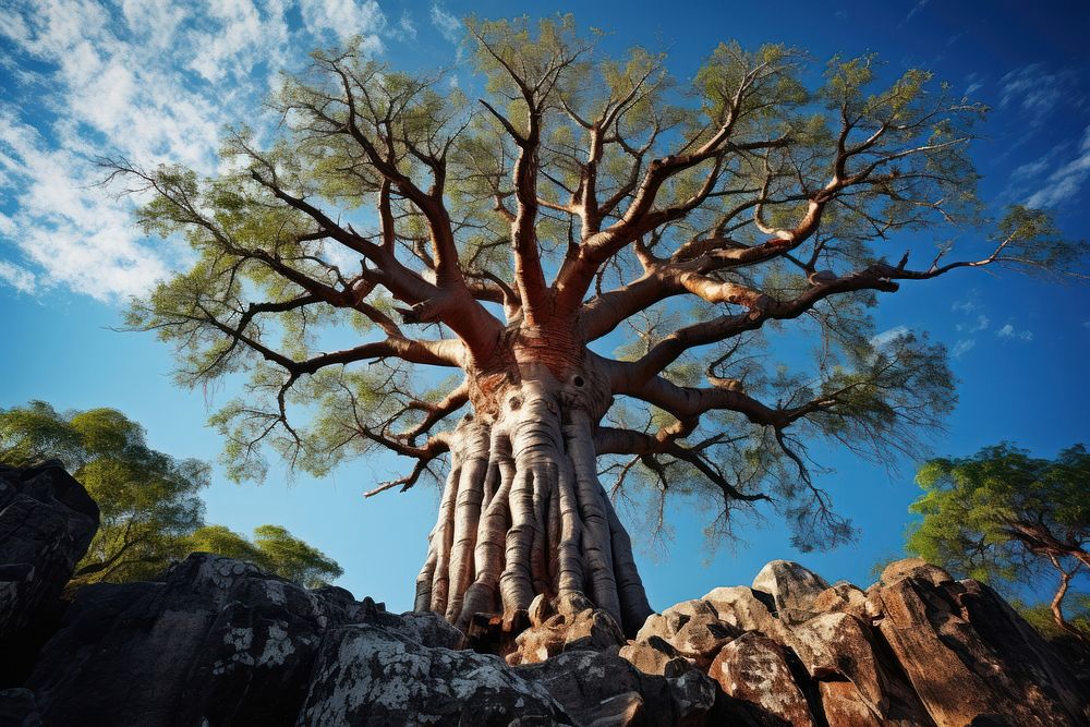 Baobab tree outdoors nature plant. AI generated Image by rawpixel.