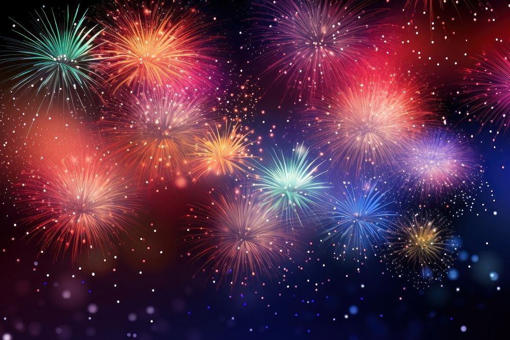 Happy New Year Abstract fireworks backgrounds abstract. AI generated Image by rawpixel.
