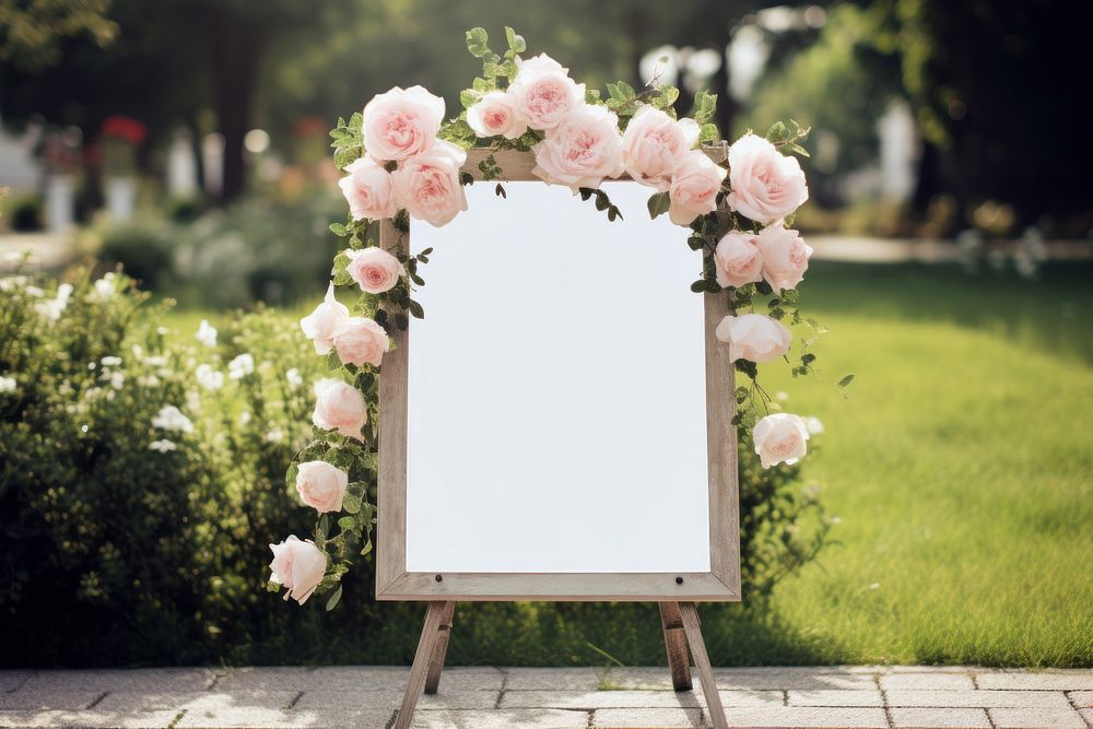 Wedding welcome sign rose flower | Premium Photo - rawpixel