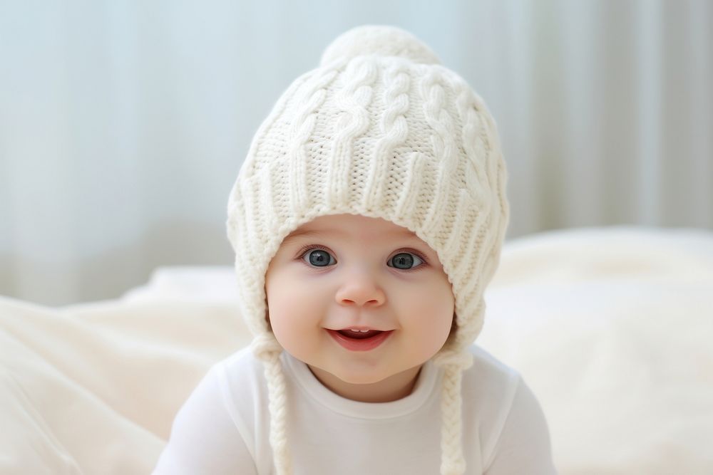 White baby hat relaxation furniture innocence. AI generated Image by rawpixel.