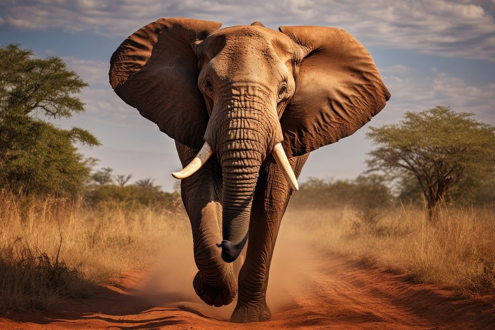 African elephant wildlife outdoors savanna. AI generated Image by rawpixel.